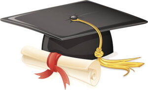 Graduation cap and diploma