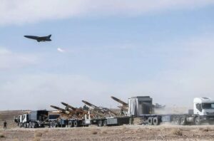 Iranian-missiles-and-drones-aunched-during-Revolutionary-Guards-manuavers.-Photo-AFP-850×560
