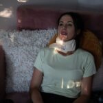 Lauren Nichols, who has long COVID, takes a break and rests in a lounge bed in the office in her home in Andover, Massachusetts, U.S., August 3, 2022. REUTERS/Lauren Owens Lambert