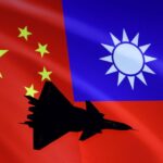 Airplane is seen in front of Chinese and Taiwanese flags in this illustration, August 6, 2022. REUTERS/Dado Ruvic/Illustration