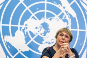 FILE PHOTO: UN High Commissioner for Human Rights Michelle Bachelet attends her final news conference in Geneva