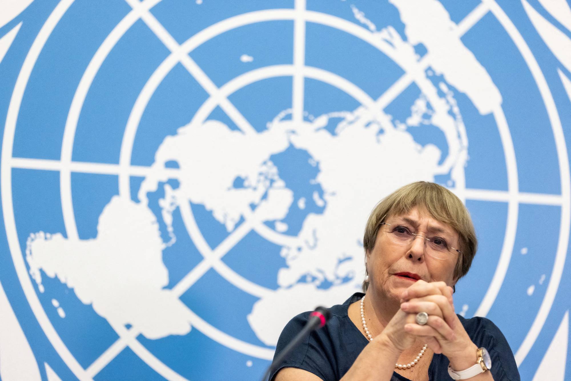 FILE PHOTO: UN High Commissioner for Human Rights Michelle Bachelet attends her final news conference in Geneva