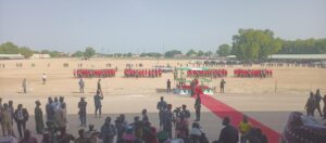 Police on parade at Ramat Square, Maiduguri