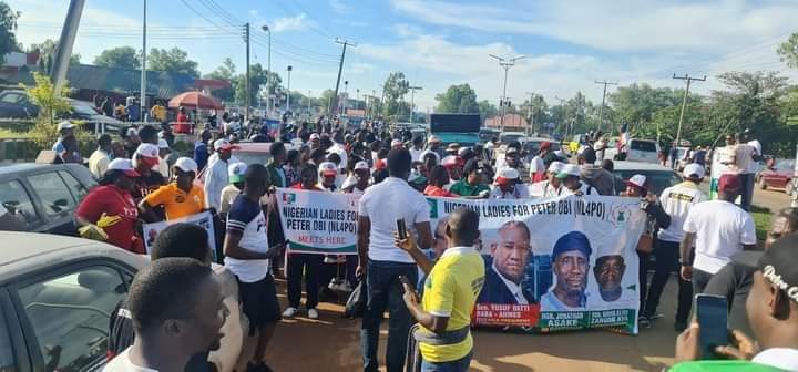 Road to 2023: Obi-Datti supporters march in Kaduna