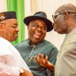 L-R: Akwa Ibom Governor Udom Emmanuel, Bayelsa Governor Douye Diri, Edo Governor Godwin Obaseki