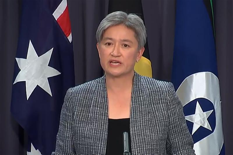 In this image taken from video, Australian Foreign Minister Penny Wong speaks during a press conference, Tuesday, Oct. 18, 2022, in Canberra, Australia. Wong announced Australia has reversed a previous government’s recognition of West Jerusalem as Israel’s capital. (Australia Pool via AP)