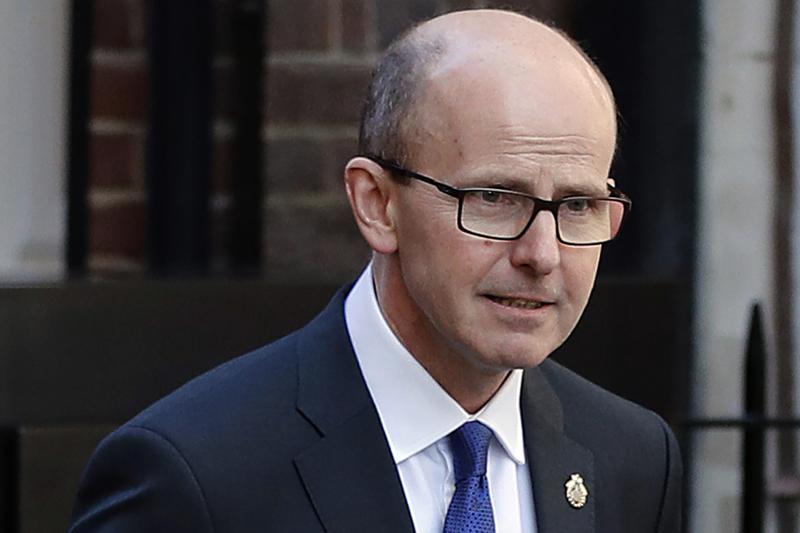 FILE – Jeremy Fleming, head of the British Government Communications Headquarters (GCHQ), is photographed in London, Thursday, Feb. 14, 2019. In a rare public speech Tuesday, Oct. 11, 2022 to the Royal United Services Institute think tank, Fleming accused China of using its economic and technological clout to clamp down at home and exert control abroad, saying Beijing’s aggressive stance is driven by fear and poses “a huge threat to us all.” (AP Photo/Frank Augstein, File)