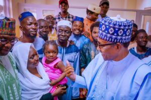 Buhari meets freed Abuja-Kaduna train passengers, salutes military’s bravery
