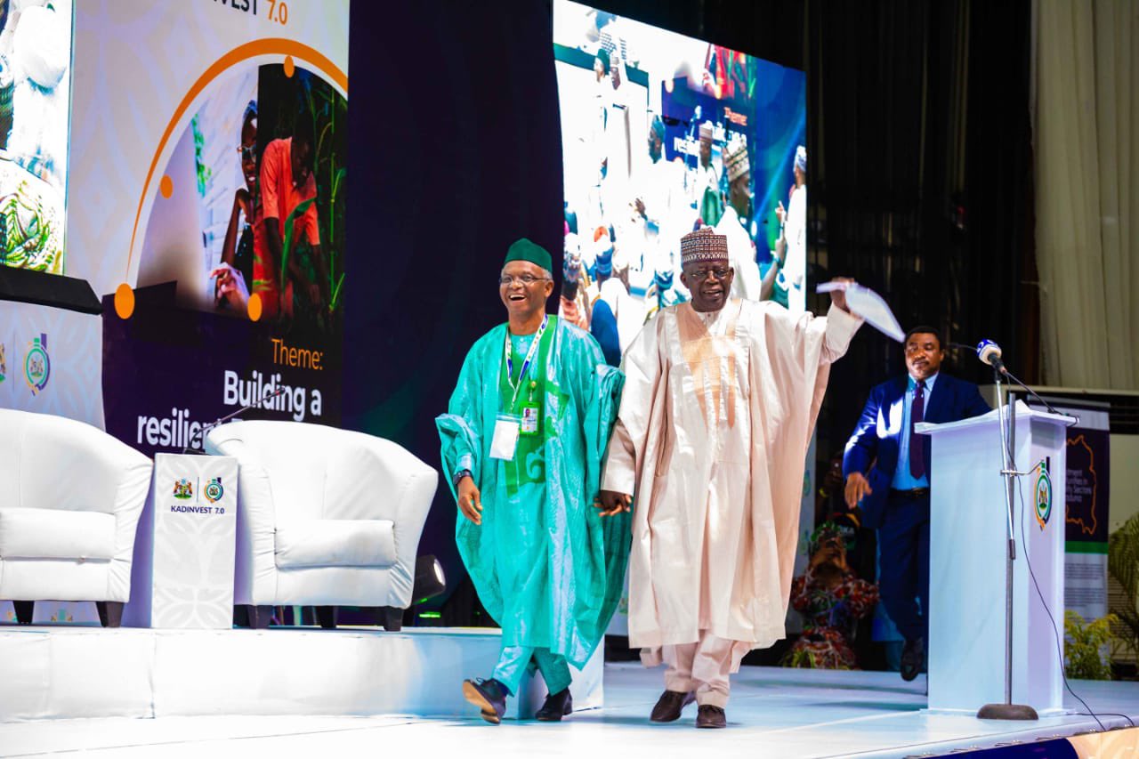Kaduna Governor Nasir El-Rufai with APC presidential candidate Bola Tinubu