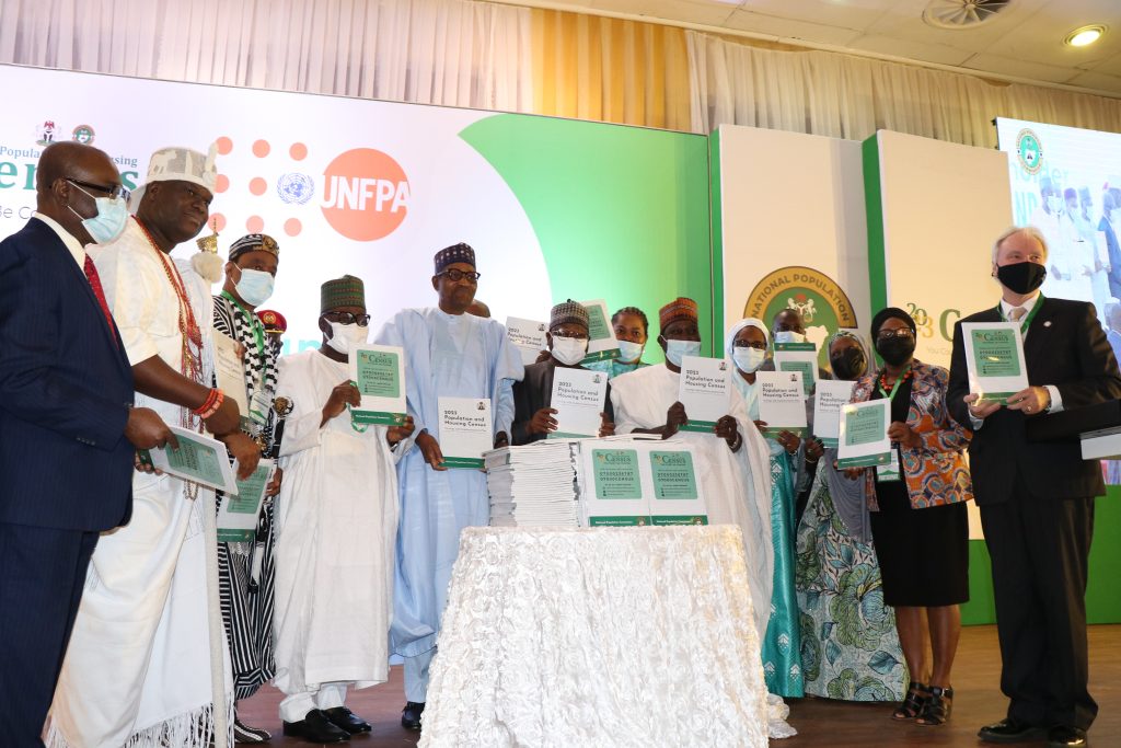 President Muhammadu Buhari and other stakeholders during public presentation of the 2023 Census Strategic Document at State House, Abuja