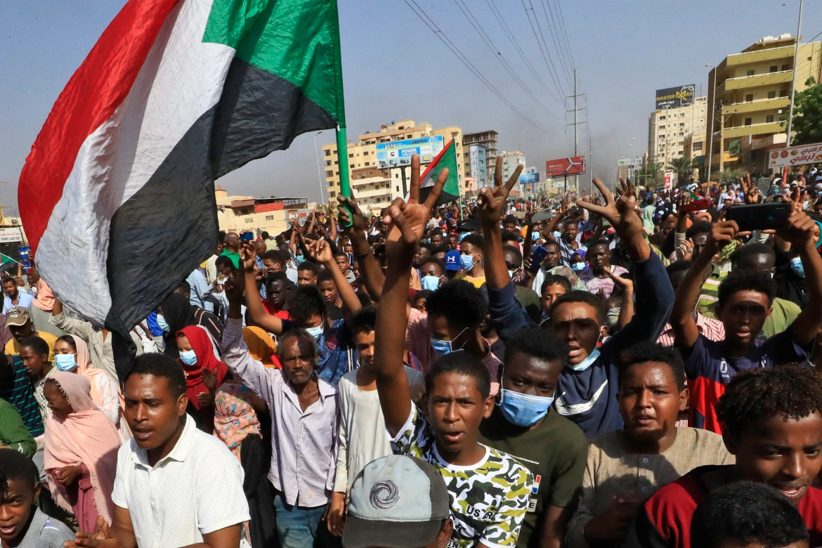 Sudanese demonstrators