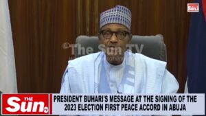 Buhari’s speech at signing of 2023 Elections first Peace Accord (VIDEO)