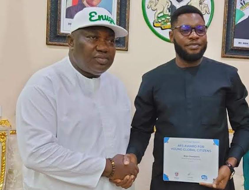 Enugu: Ugwuanyi celebrates AFS award winner Alumona