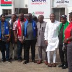 Group picture with PDP Cross River State Chairman, Ikem (4th from right) and the Executive Members of LP after the courtesy visit in Calabar
