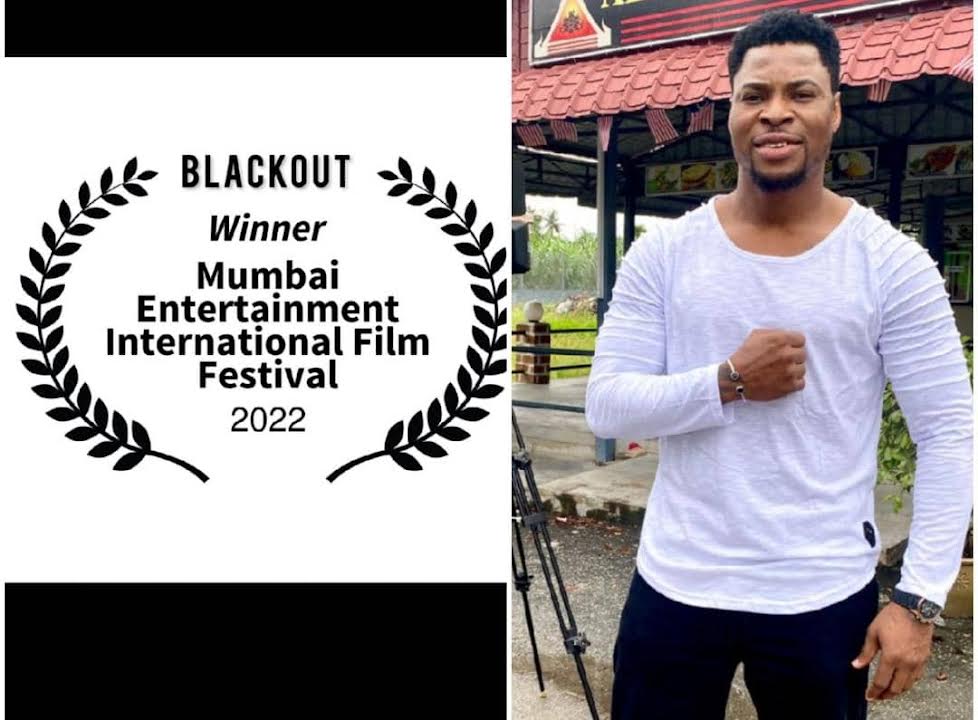 Blackout: Nigerian actor Abbey Abimbola wins international award for his action-packed movie
