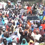 Crowd of youths in front of Maiduguri Government House