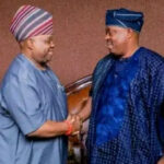 Governor Ademola Adeleke (L), Speaker Timothy Owoeye (R)
