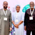 L-R: Honeywell Group’s Managing Director, Mr Obafemi Otudeko; Senior Adviser, Government Relations, Mrs Oluwayemisi Busari; and Chief Investment Officer, Mr Otu Hughes (NAN)