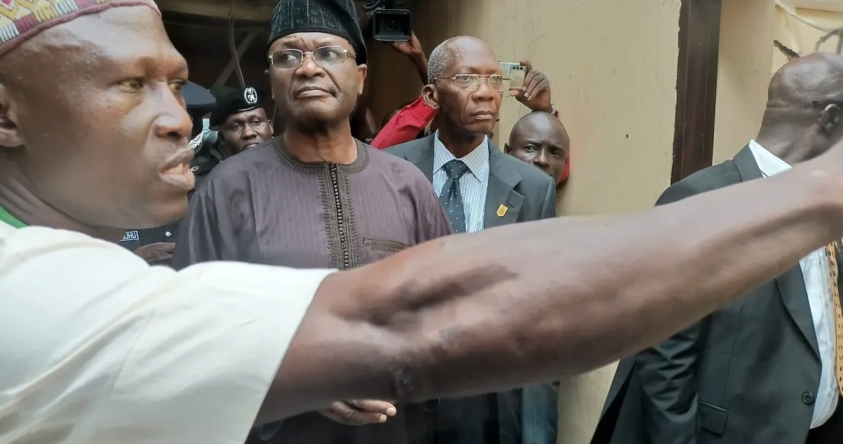 Yakubu tours Ogun in wake of arson at INEC offices