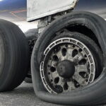 aero contractor plane tyre burst
