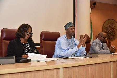 From the middle, Permanent Secretary, Special Duties Office, Engr. Faruk Yusuf Yabo; flanked by Director, Civil Service Inspectorate, Otemelete Olusanya and the Representative of ICPC, Mr John Okor Odey