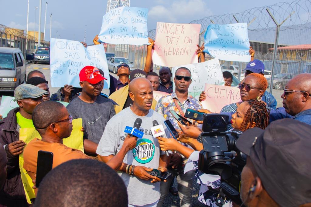 Fearing job loss: Rivers youths protest planned closure of Chevron Logistics