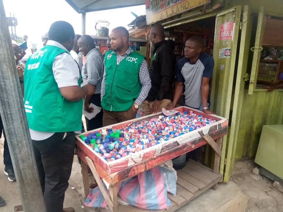 Some of the enforcement officials of Federal Competition and Consumer Protection Commission (FCCPC) at Etim Edem Park in Calabar, Cross River State