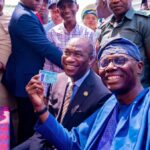 Lagos Governor Babajide Sanwo-Olu (foreground) with Deputy Governor Dr Obafemi Hamzat (background)