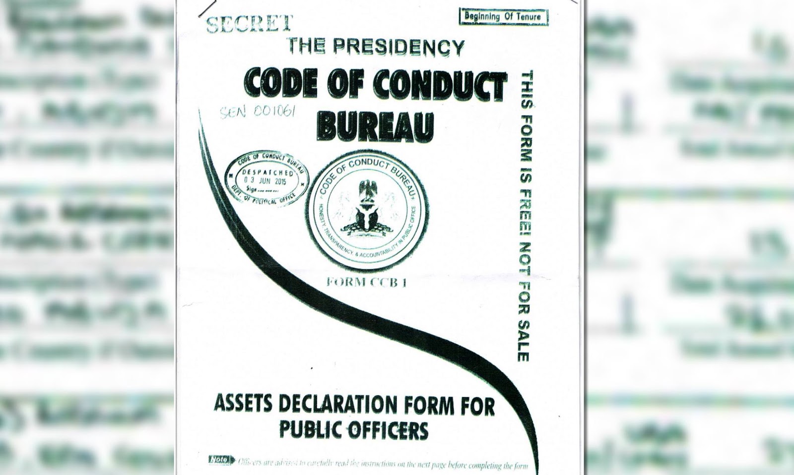 Asset declaration form