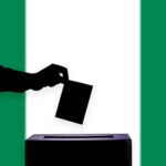 Nigeria flag with ballot box