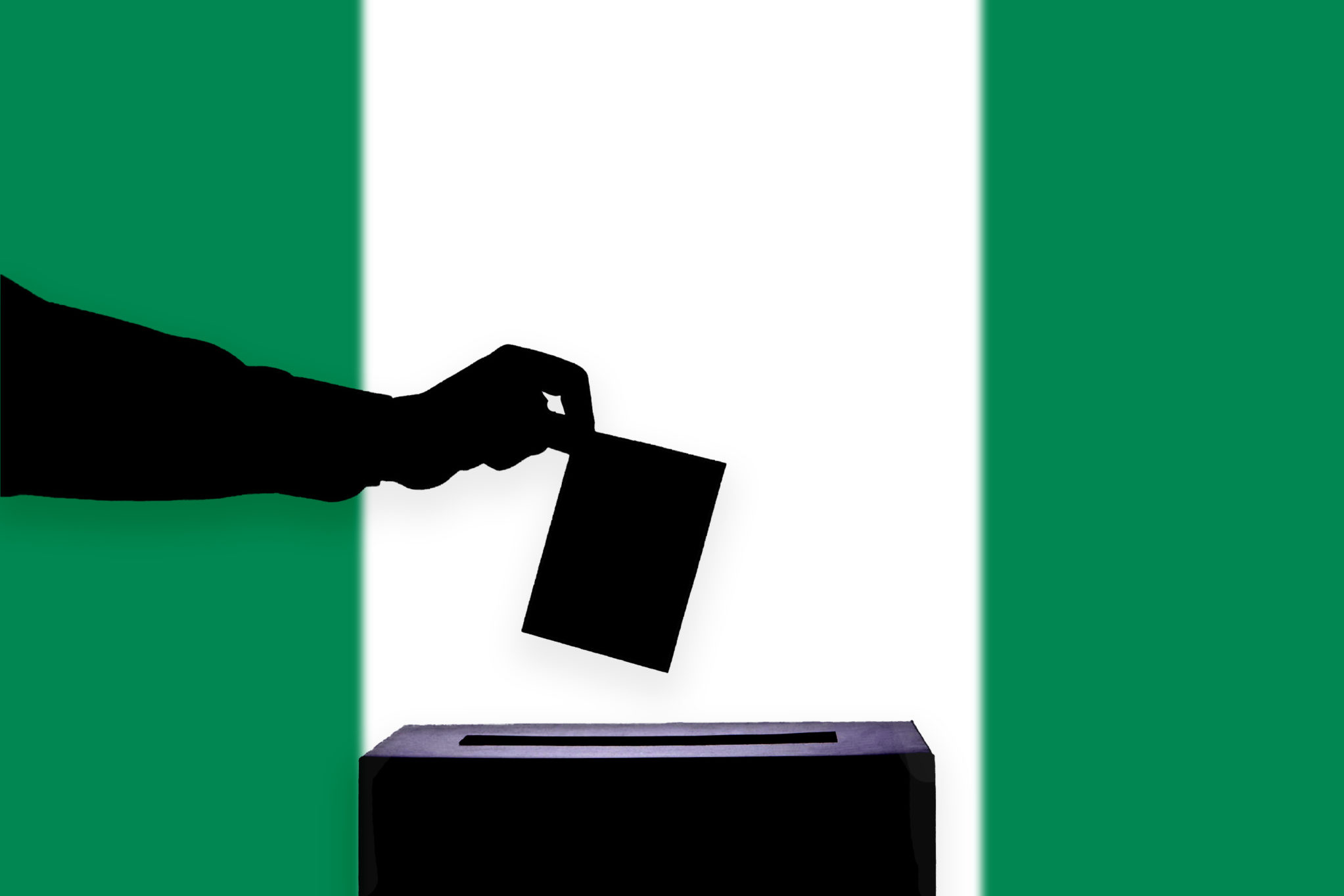 Nigeria flag with ballot box