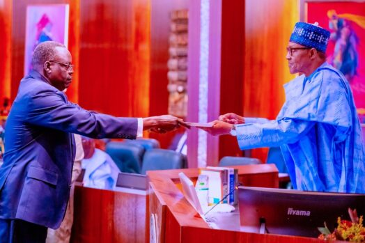 President-Muhammadu-Buhari.-The-president-spoke-while-receiving-Letters-of-Credence-from-Ambassadors-of-the-Sudan-524×349