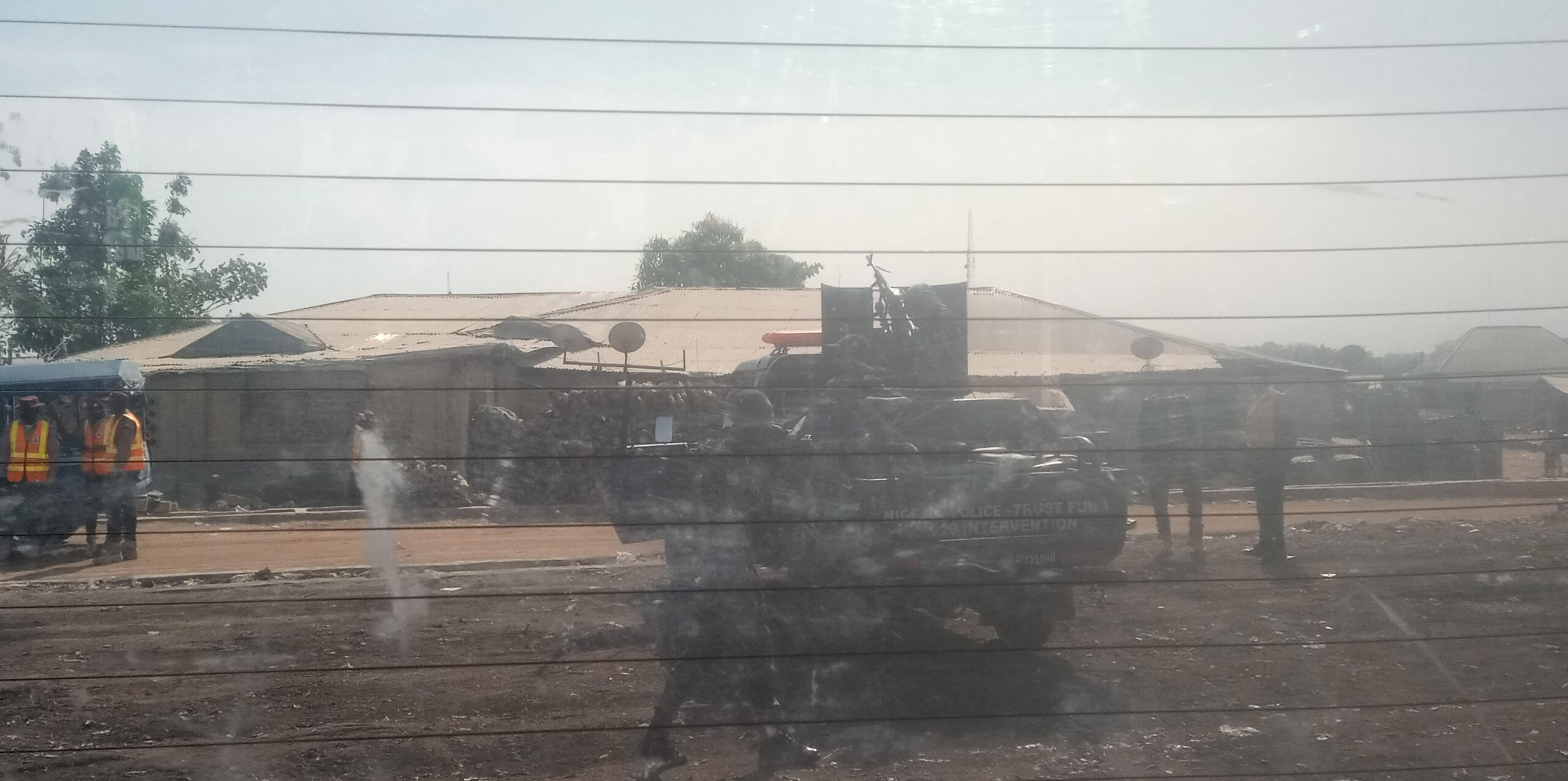Armed policemen at the venue of a planned solidarity rally for Tinubu/Shettima at New Bussaon, Tuesday, Jan 31, 2023