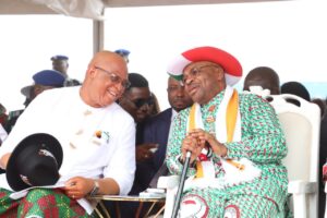 Pst Umo Eno and Gov Udom Emmanuel at the rally