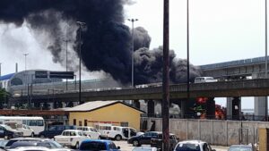 Panic in Lagos as fire guts newly commissioned Blue Rail Mass Transit
