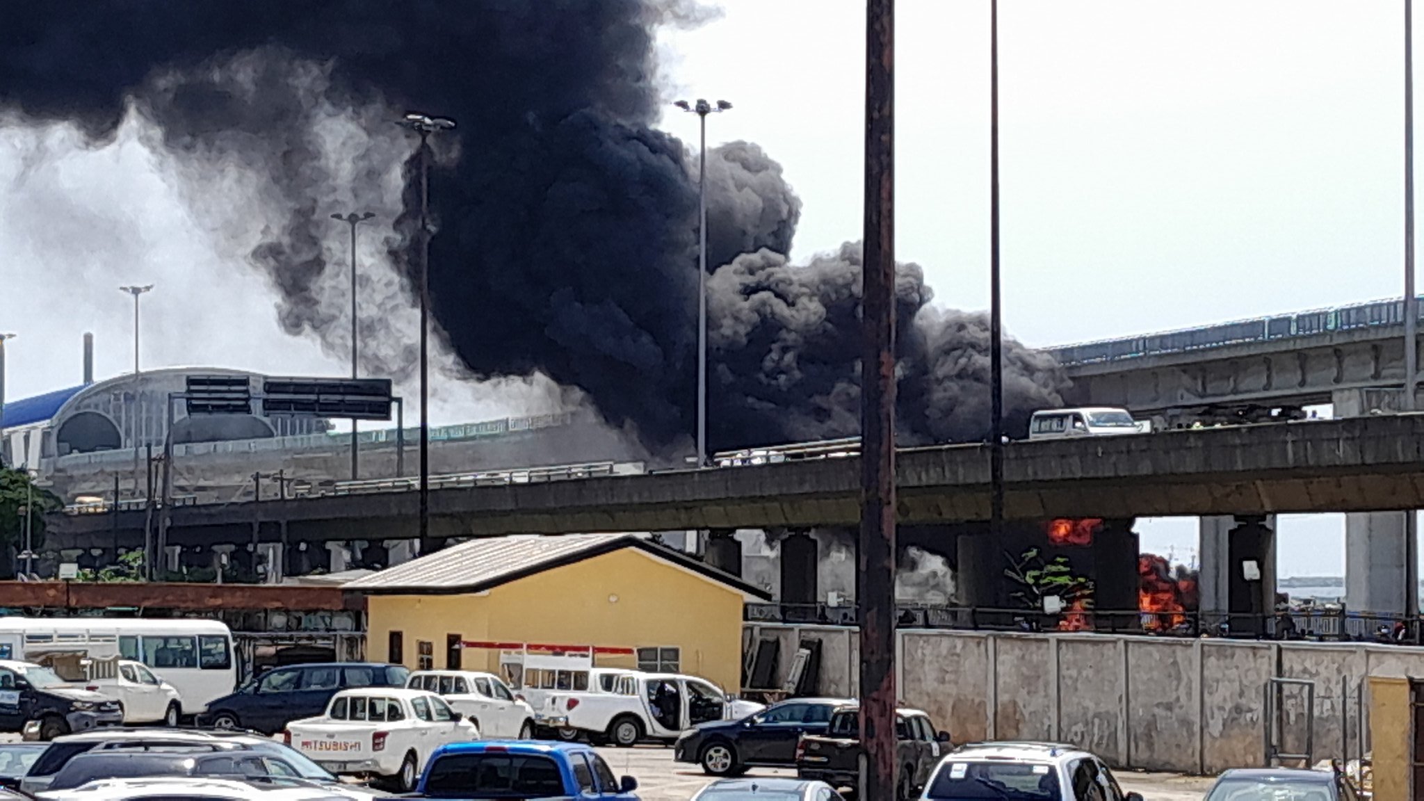 Panic in Lagos as fire guts newly commissioned Blue Rail Mass Transit