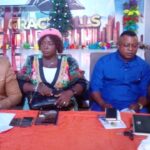 Cross River PFN Chairman Ekwok, extreme left, with other Executive members during the Media briefing to to endorse PDP candidate Prof Onor ahead of the Saturday, March 11, 2023 poll