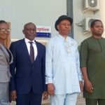 L-R: Acting Librarian Mrs Ogechi Lily Agu, Registrar Mr Aloysius Udeoke, VC of UNICHRIS Prof Oyelana Olatunji and Bursar Mr Chinedu Eze at the convocation briefing