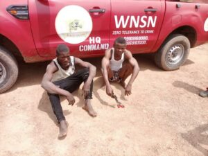 The two suspects nabbed by Amotekun in Ekiti