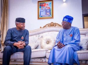 Vice President Yemi Osinbajo (L), President-elect Bola Tinubu (R)