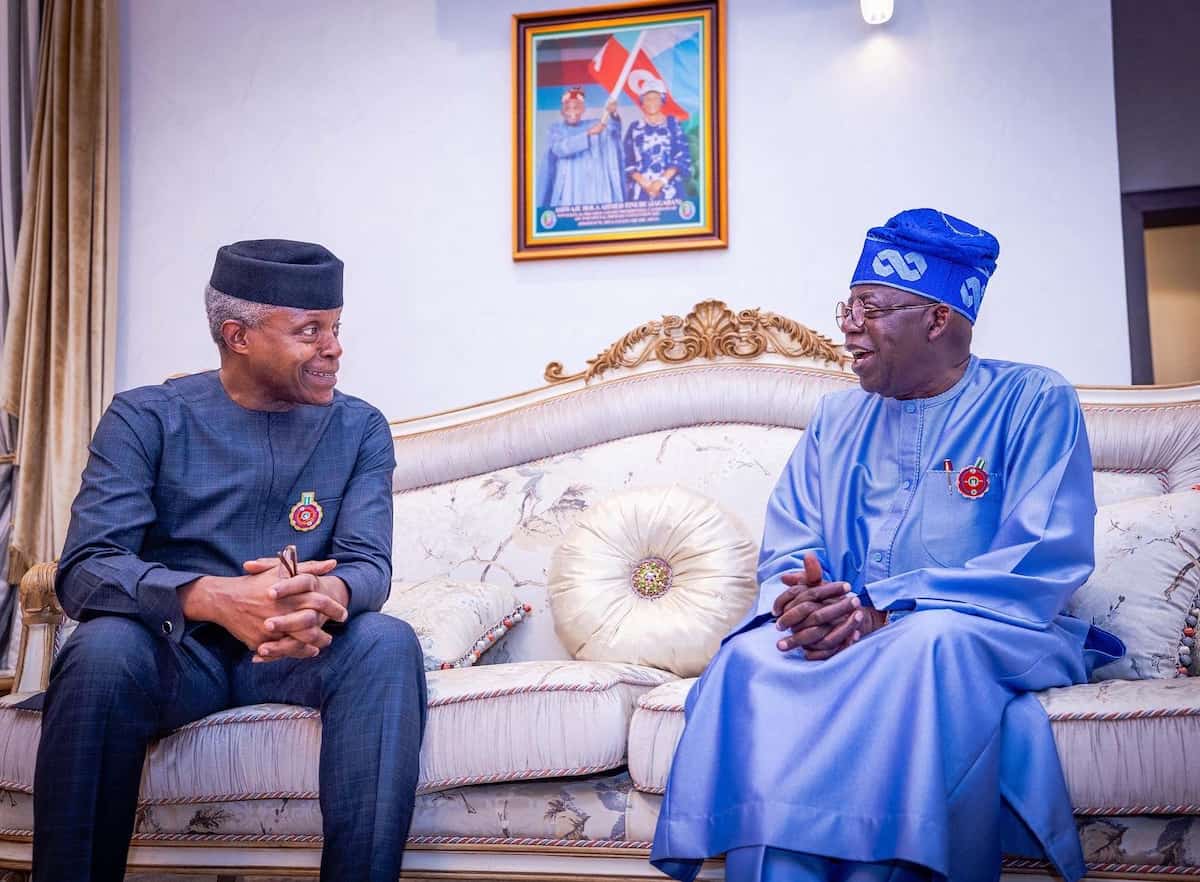 Vice President Yemi Osinbajo (L), President-elect Bola Tinubu (R)