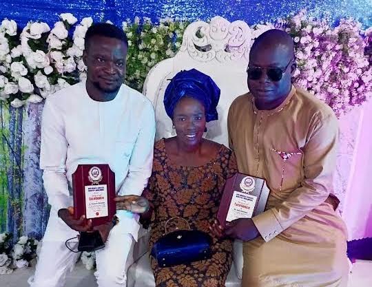 From left: Mr Ojo Awogbemi, who represented Omo Edema, Prophetess Ajiye and Mr Toyin Anisulowo