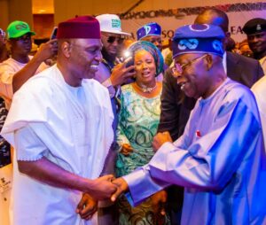 Ekiti Governor Biodun Oyebanji (L), President-elect Bola Tinubu (R)