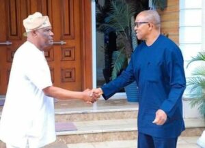 Rivers Governor Nyesom Wike (L), LP Presidential Candidate Peter Obi (R)