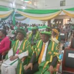 Prof Obiora Ike and Pro Charles Igwe during the convocation lecture