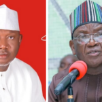 APC Candidate Titus Zam (L), Benue Governor Samuel Ortom (R)