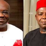 Abia Governor Okezie Ikepazu (L), Abia Governor-elect Alex Otti (R)