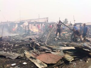 Midnight fire guts 150 shops in Zaria timber shed market