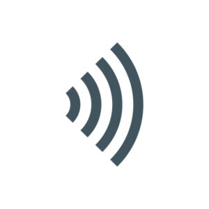 wifi sound signal connection, sound radio wave logo symbol. vector illustration