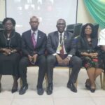 L – R: Afolake Oso, Deputy Registrar, Technical & Professional Services; Titilayo Fowokan, Chairman Student Affairs & Tertiary Education Relations; Innocent Ohagwa, Deputy Vice President; Chief Adesina Adedayo, President/Chairman of Council; Justina Okoror, Chairman, Taxation Standards & Practice Monitoring Committee; and Lanre Olasunkanmi, Registrar/Chief Executive, all from the Chartered Institute of Taxation of Nigeria (CITN)